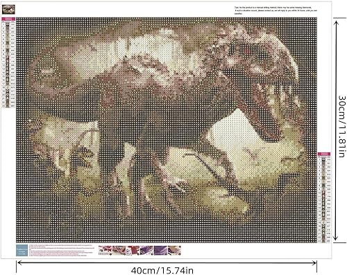 YSCOLOR Diamond Painting Main Diamant Peinture Peinture Mosaïque Animal Dragon Broderie Point De Croix Dinosaure Mère Et Bébé Fantaisie Art Photo 30X40Cm - Nail Gallerys