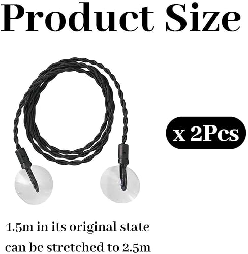 Lot de 2 cordes à linge de voyage, élastiques portables avec crochets et ventouse pour l'extérieur, le camping - Nail Gallerys