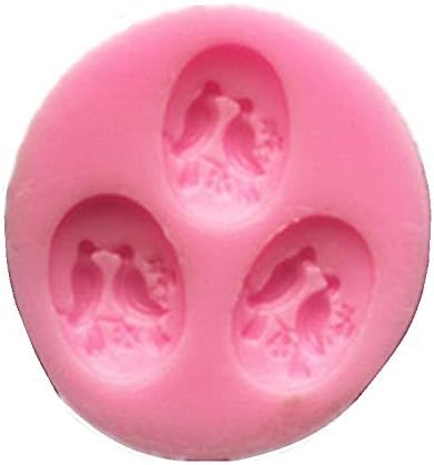 Petit moule en silicone Allforhome à 3 cavités pour décorations de gâteaux en pâte à sucre - Motif : oiseaux de 2,4 cm - Nail Gallerys