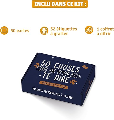 Kit de messages à gratter personnalisable - 50 choses que je voulais te dire - Nail Gallerys