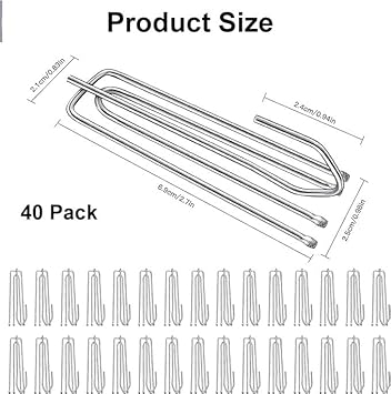 Lot de 40 Crochets de Rideaux en Acier Inoxydable - Crochets de Serrage pour Rideaux et Anneaux de Rideaux - Blanc - Nail Gallerys