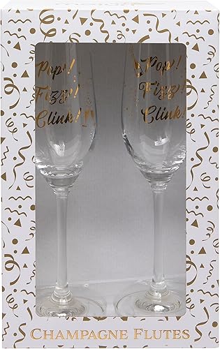 Maturi Lot de 2 flûtes à champagne 'Life's Bubbly', 220 ml - Nail Gallerys