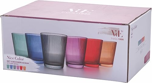 Villa d'Este Home Tivoli 1996 Lot de 6 verres à eau 350 ml en verre, Nice Color - Nail Gallerys