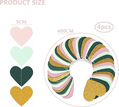 Guirlande De Coeur à 4 Cordes, Bannière De Ruban De Décoration Suspendue De Mariage, Guirlande De Coeur De Sauge, Décoration De Fête De La Saint-Valentin - Nail Gallerys
