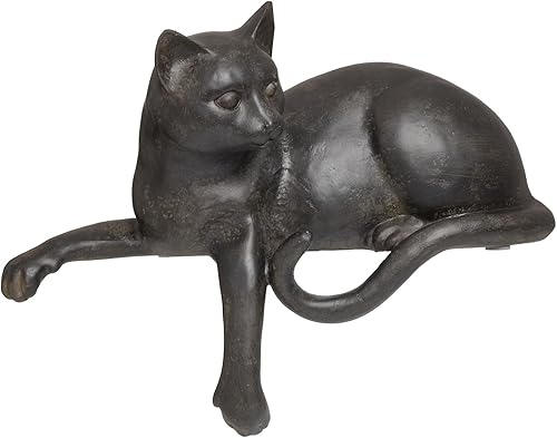 Moritz Statuette décorative en polyrésine - Chat couché - 20 cm - Nail Gallerys