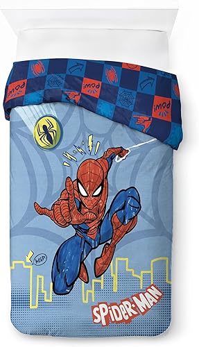 Jay Franco Marvel Spiderman Pouvoir de Héros 100% Coton Parure de Lit Simple - Inclus Taie d'oreiller 50 x 70 cm - Nail Gallerys