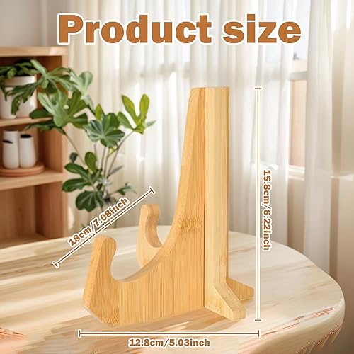 Ornements Amovibles en Bois Support Assiette Decorative Chevalet de Table Support Cadre Photo Chevalet de 6 Pouces, Cadre Photo Décoratif rn Bambou, PréSentoir de Disques - Nail Gallerys