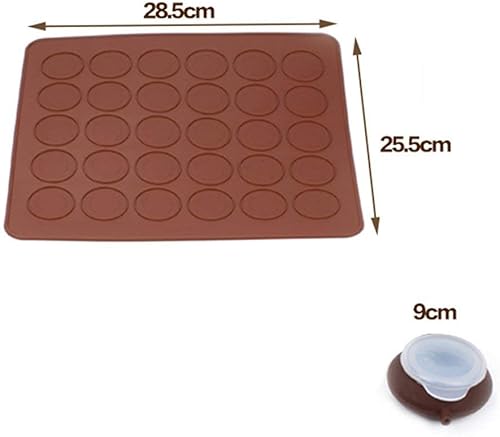 Tapis de Cuisson Macarons, Plaque à Macarons Meringues Moule en Silicone 30 Coques Macarons 1 Poche à Douille 4 Douilles de Formes Differentes - Nail Gallerys