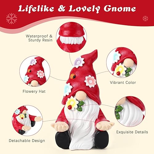 Emibele GNOME Statue Plateau Décoratif, Plateau Décoratif Pour Table Entryway Bureau et Home Decor, Candy Tray Pour Porte-clés Bijoux Boucles d'oreilles Montre Trinket Dish, Décoration de Noël, Rouge - Nail Gallerys
