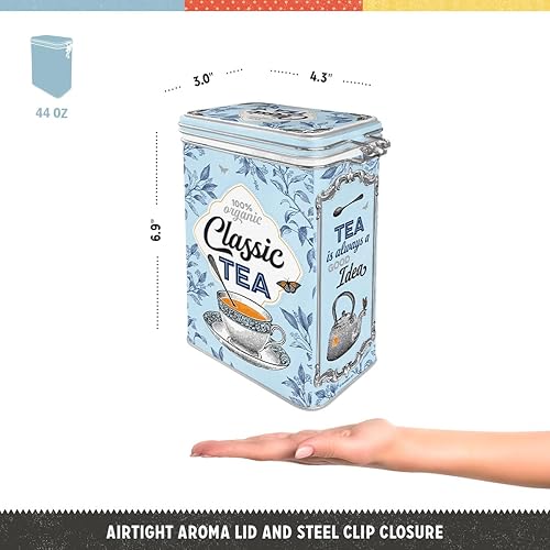Nostalgic-Art Boîte à thé rétro, 1,3 l, Classic Tea – Idée de cadeau pour fans du thé, récipient avec couvercle aromatique, design vintage - Nail Gallerys