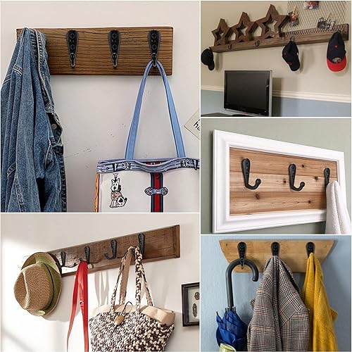 30 Pièces Crochet de Manteau Métal Crochets de Patères Manteau de Porte, Rétro Crochet Mural Crochet Patere avec Vis Pour Cuisine Salon Chambre, Derrière la Porte (Noir) - Nail Gallerys