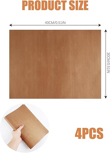 4 Pièces Papier Cuisson Reutilisable Four 30x40cm, Feuille Cuisson Téflon Antiadhésifs Résistant à la Chaleur Peut être Coupé à la Taille, Tapis de Four Permanent pour Plaque de Cuisson au Four - Nail Gallerys