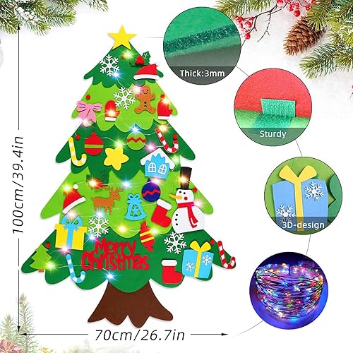 Sapin de Noël Feutrine pour enfants montessori diy Feutre Arbre de Noël Décoration murale en feutre Décoration murale pour Enfant Noël Décoration Sapin - Nail Gallerys