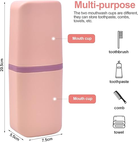 Granvoo 3 Pièce Boîte à Brosse à Dents Portable,Porte-gobelet de Lavage en Portable,Boîtes Rangement de Brosse a Dent,Tasse de Brosse à Dents de Voyage,pour Camping,Scolaire,Les Voyages Daffaires - Nail Gallerys
