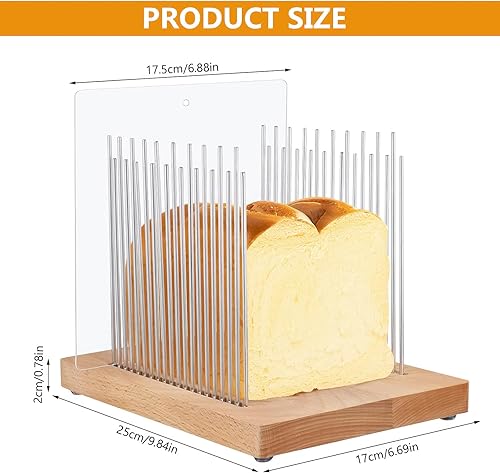 Trancheuse à pain en acier inoxydable pour pain fait maison, guide de tranchage de pain avec largeur réglable, trancheuse à pain, outil de tranchage de pain pour couper le pain, les bagels, les - Nail Gallerys