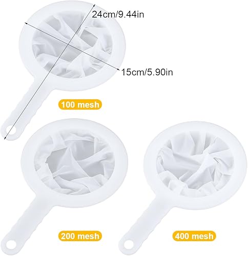 Filtre Alimentaire, 3 Pièces Filtres En Nylon, Filtre Entonnoir, Filtres à Mailles Fines, pour filtrer Les huiles, Le café, Le thé, Le jus, Le vin, 100/200/400 Mailles, Blanc - Nail Gallerys