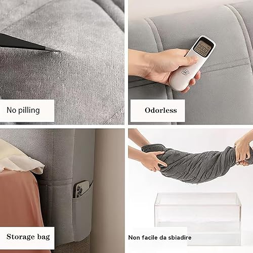 Housse Tête De Lit Protection Complète Velours Lavable Douce Extensible Matelassée Anti Poussière pour Chambre Moderne Couvre Tête Lit King Double Simple,H,240cm - Nail Gallerys