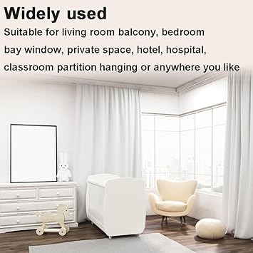 Rail Rideau Plafond Double Rail en Aluminium Rail De Rideau pour séparateur de pièce de Douche Chambre Salon 150-420 cm Forte Capacité de Charge(Blanc,270 cm) - Nail Gallerys