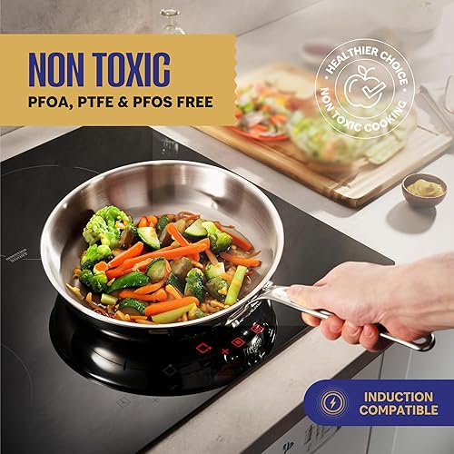 LEGEND COOKWARE Ensemble de casseroles et poêles en acier inoxydable 3 plis | 11 pièces avec couvercles en verre, non toxique, induction, passe au four | Meilleur revêtement 18/8, cuisine de qualité - Nail Gallerys