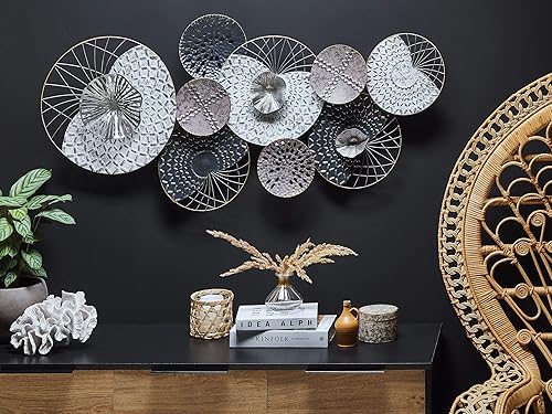 Applique Murale Décorative en Métal de Grande Taille Difforme et Arrondie de Salon ou Salle à Manger de Type Industriel ou Scandinave Beliani - Nail Gallerys