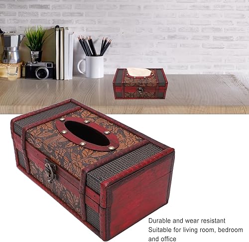 Porte-boîte à mouchoirs en bois vintage, couverture de boîte à mouchoirs décorative rectangulaire Couverture de boîte de porte-serviettes en papier pour décoration d'intérieur, cuisine, chambre à couc - Nail Gallerys