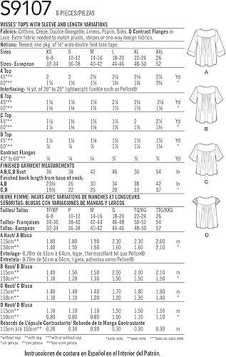 Simplicity S9107 Patron de Couture, Papier, Blanc, A (XS-S-M-L-XL-XXL) - Nail Gallerys