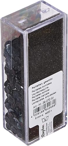Rayher Lot de Paillettes Sequin, Bleu Gris, 4.000 pces., Ø 6mm, bombées, Brillantes, Arts créatifs, Couture, Broderie, Noël, Nouvel an, Carnaval -3927081 - Nail Gallerys