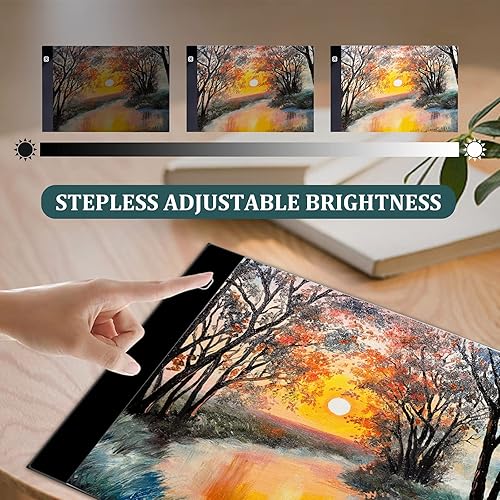 Majome Tablette Lumineuse Dessin, A4 Super Mince USB LED Art Plaque de luminosité Dessin Copie Pad Dessin Table (3 Niveaux de luminosité) - Nail Gallerys