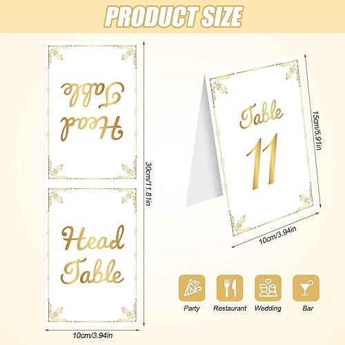 21pcs Numéros de Table Mariage Dorés, Délicats Recto Verso Numéros Table 1 à 20 en Feuille d'Or pour Réception Mariage Numéro Table Mariage Fournitures Idéales pour Fêtes Mariage Banquets - Nail Gallerys