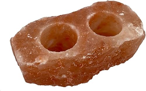 SudoreWell® Photophore NATURAL2 pour 2 bougies chauffe-plat en sel gemme rose fabriqué dans la gamme Salt Pakistan - Nail Gallerys