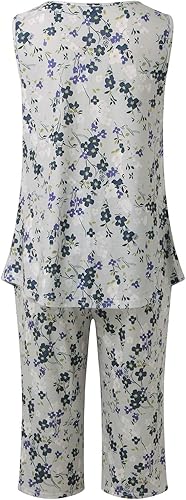 Générique Pyjama Short Femme Pijamas Coton Satin Ete Réglable Et Respirant Ensemble Deux Pièces Été Plage 2 Pièce De Nuisette sans Manches Nuit Fraîche en Lin Ensembles - Nail Gallerys