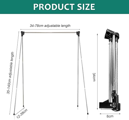 MeYuxg Portant à Vêtements Portable,Portant à vêtements Portable Pliable télescopique de 33 à 72 cm,Mini Porte-vêtements Pliable Peut Supporter Environ 4KG pour Voyages/Camping/Maison - Nail Gallerys