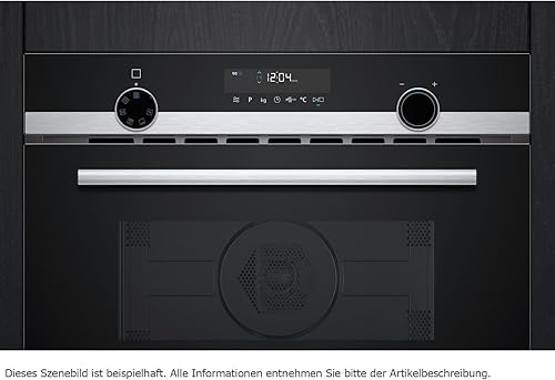 Siemens CM585AGS1 iQ500 - Micro-ondes encastrable avec air chaud - 60 x 45 cm - 900 W - Chambre de cuisson en acier inoxydable de 44 l - Commande tactile - Aide au nettoyage hydrolytique - CookControl - Nail Gallerys