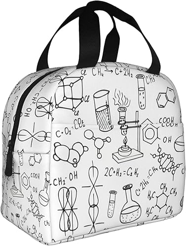 rannsut Sac à déjeuner isotherme réutilisable avec imprimé chimie pour homme et femme pour pique-nique, bureau - Nail Gallerys