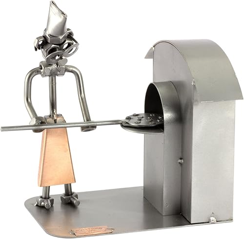 Steelman24 I Figurine en métal Pizzaiolo avec Plaque De Gravure I Made in Germany I Idées Cadeaux I Sculpture d’Acier - Nail Gallerys
