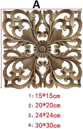 DAZZLEEX Applique en bois sculpté pour porte d'armoires en bois européen sculpté pour décoration de meubles 30 x 30 cm - Nail Gallerys
