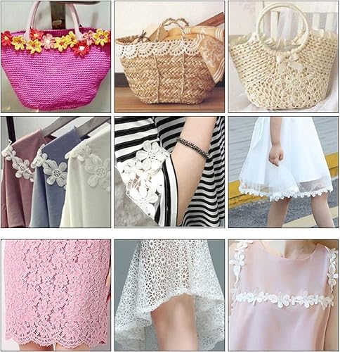 Ruban en dentelle vintage - 10 m - En coton - Pour la couture, le bricolage, le mariage, Noël, la décoration - Beige - 2,8 cm - Nail Gallerys