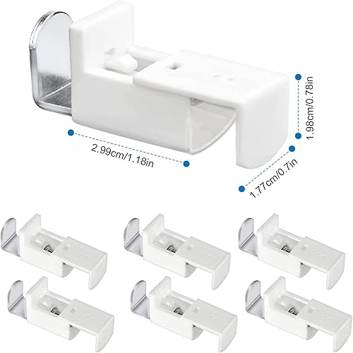 Lot de 12 stores plissés sans perçage, pièces de rechange, accessoires de fixation de serrage, store plissé, store plissé avec perçage, double fixation Klemmfix sans perçage pour rideaux plissés - Nail Gallerys