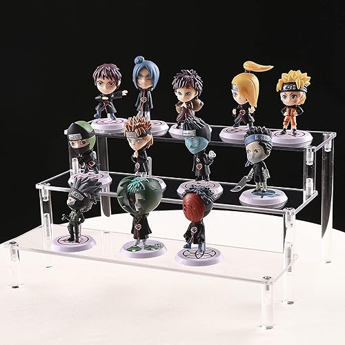 Sterneer Présentoir en Acrylique, 3 Niveaux Transparent Support Figurine pour Présentation, 30x21x15cm Multi-Usage Supports pour Figurine, Vernis à Ongles, Poupée, Cosmétiques - Nail Gallerys
