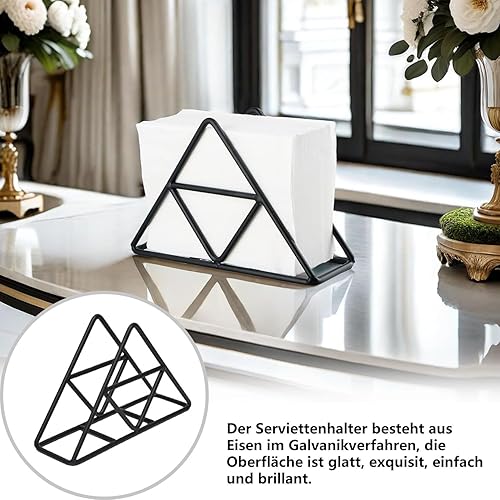 Lot de 2 porte-serviettes en fer, porte-serviettes en métal doré, porte-serviettes triangulaires, porte-serviettes en papier pour tables de cuisine, tables à manger, tables de pique-nique - Nail Gallerys