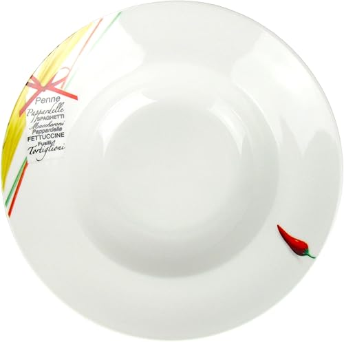 Retsch Arzberg XL Lot de 6 assiettes à pâtes en porcelaine, diamètre 27 cm, design italien, assiettes creuses, assiettes à salade - Nail Gallerys