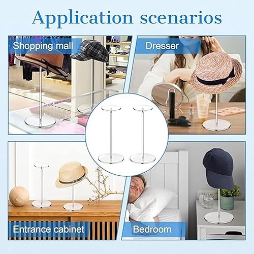 Yuemsh Supports de Chapeau en Acrylique Transparent, Support de Présentoir de Chapeau, Support de Chapeau pour Affichage, avec Support de Rangement pour Casquette de Baseball à Base Ronde - Nail Gallerys