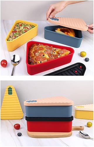 Knadgbft 1 boîte de rangement réutilisable pour restes de pizza, économise de l'espace, conteneur de stockage en silicone bleu - Nail Gallerys