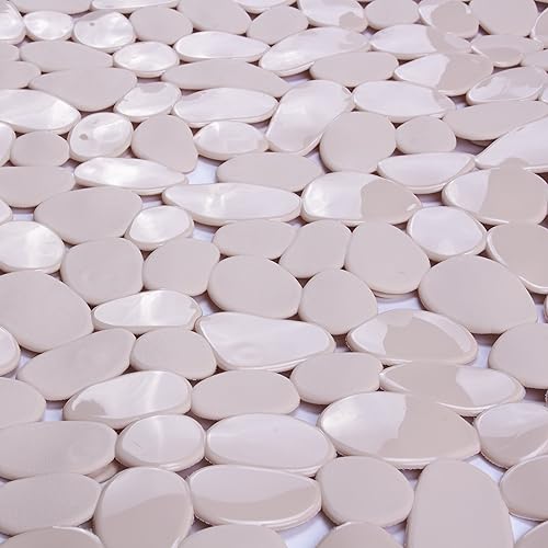 MSV Tapis de Douche PVC Galets-53x53 cm-Beige, 100%, 53 x 53 x 15 cm - Nail Gallerys