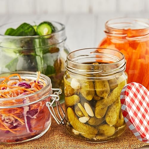 Devitre Lot de 50 couvercles Twist-Off TO82 de 82 mm - Rouge/blanc - Diamètre : 85 mm - Pour bocaux avec embouchure de 71-72 mm - Nail Gallerys