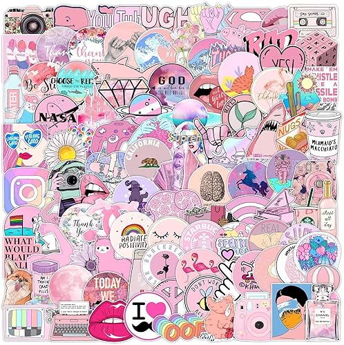 Huaxintoys Lot de 103 Autocollants Rose, D'autocollants Mignons, Rose Graffiti Stickers, Rose Esthétique D'autocollants, Pour Ordinateur Portable Bagages Skateboard Voiture d'eau Guitare étui Voyage - Nail Gallerys
