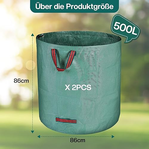 QOEOTUY Sac Jardin Dechets Verts 3x 120L - Sac Dechets Verts avec Poignées, Pliable et Réutilisable - Sacs Vegetaux Jardin pour Ramasse Feuilles Mortes - Nail Gallerys