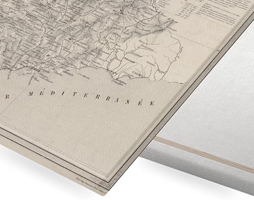 Fabulous Tableau Décoratif Toile Imprimée Affiche Poster 06 Alpes Maritimes Nice Département Carte Ancienne France Région (76 cm x 60 cm) - Nail Gallerys