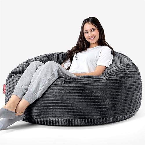 Lounge Pug, Canapé Pouf Géant 'Mammouth', Côtelé Noir - Nail Gallerys