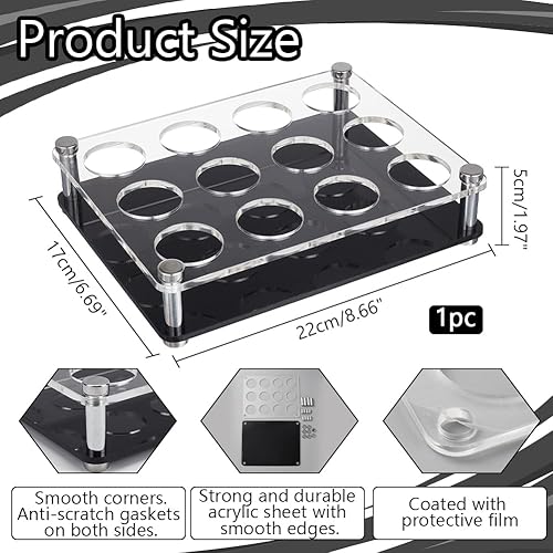 nbeads 12 Supports pour Verres à Shot, Supports en Acrylique pour Verres à Shot Présentoir pour Verres à Bière et à Vin Pour les Fêtes de Bar, les Clubs et les Fêtes de Famille, Trou: 3.8cm - Nail Gallerys